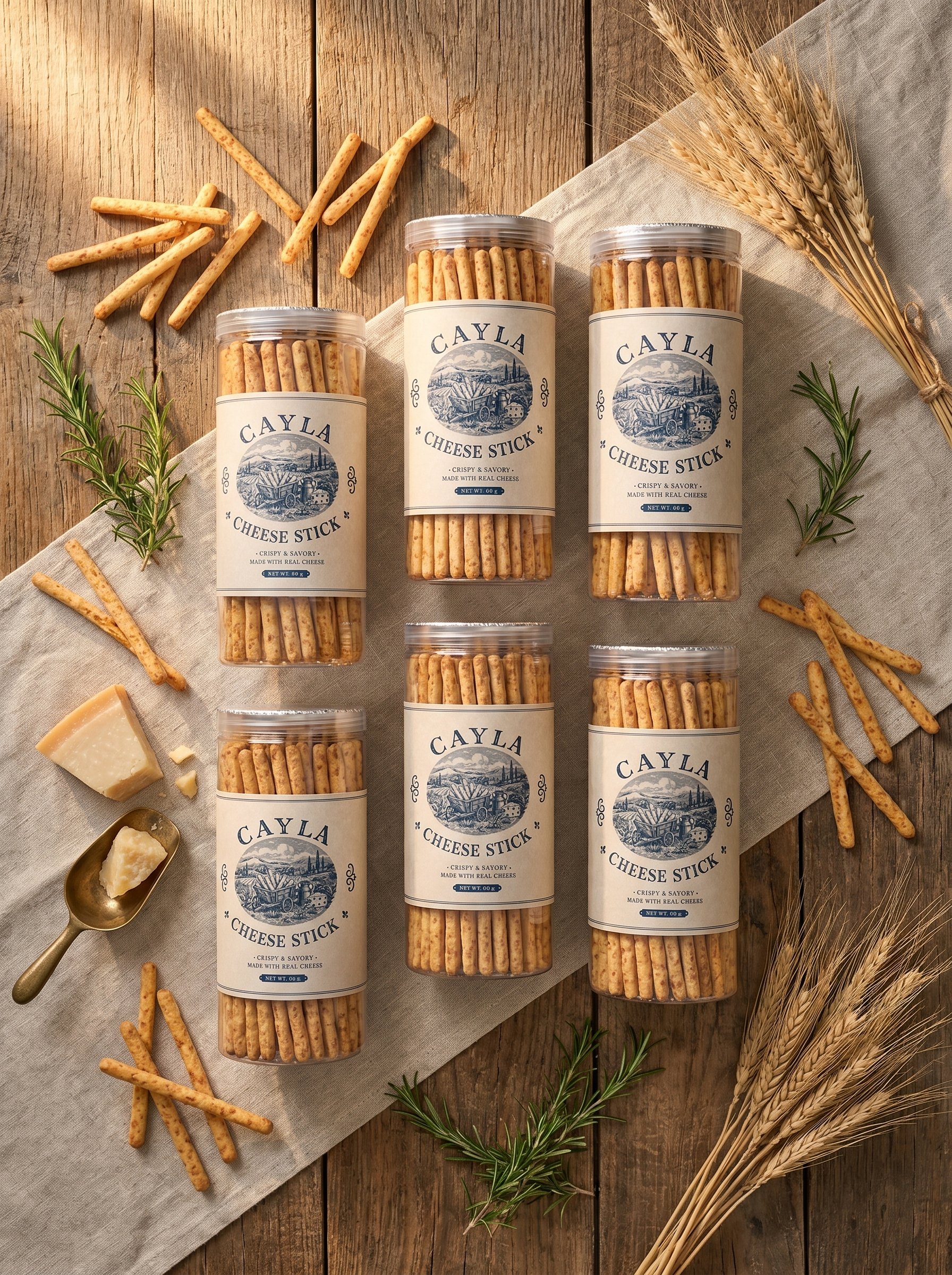 Six jars of Cayla Cheese Stick